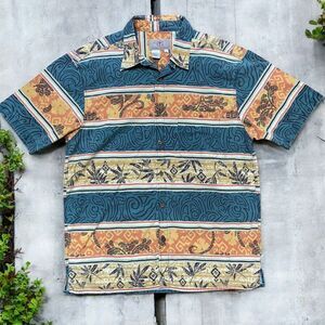 The Territory Ahead Vintage 90s Abstract Button Down Orange Green Shirt Men's XL